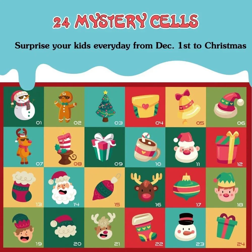 Christmas Advent Calendar, Kids 24 Days Countdown Xmas Building Blocks Toys 28